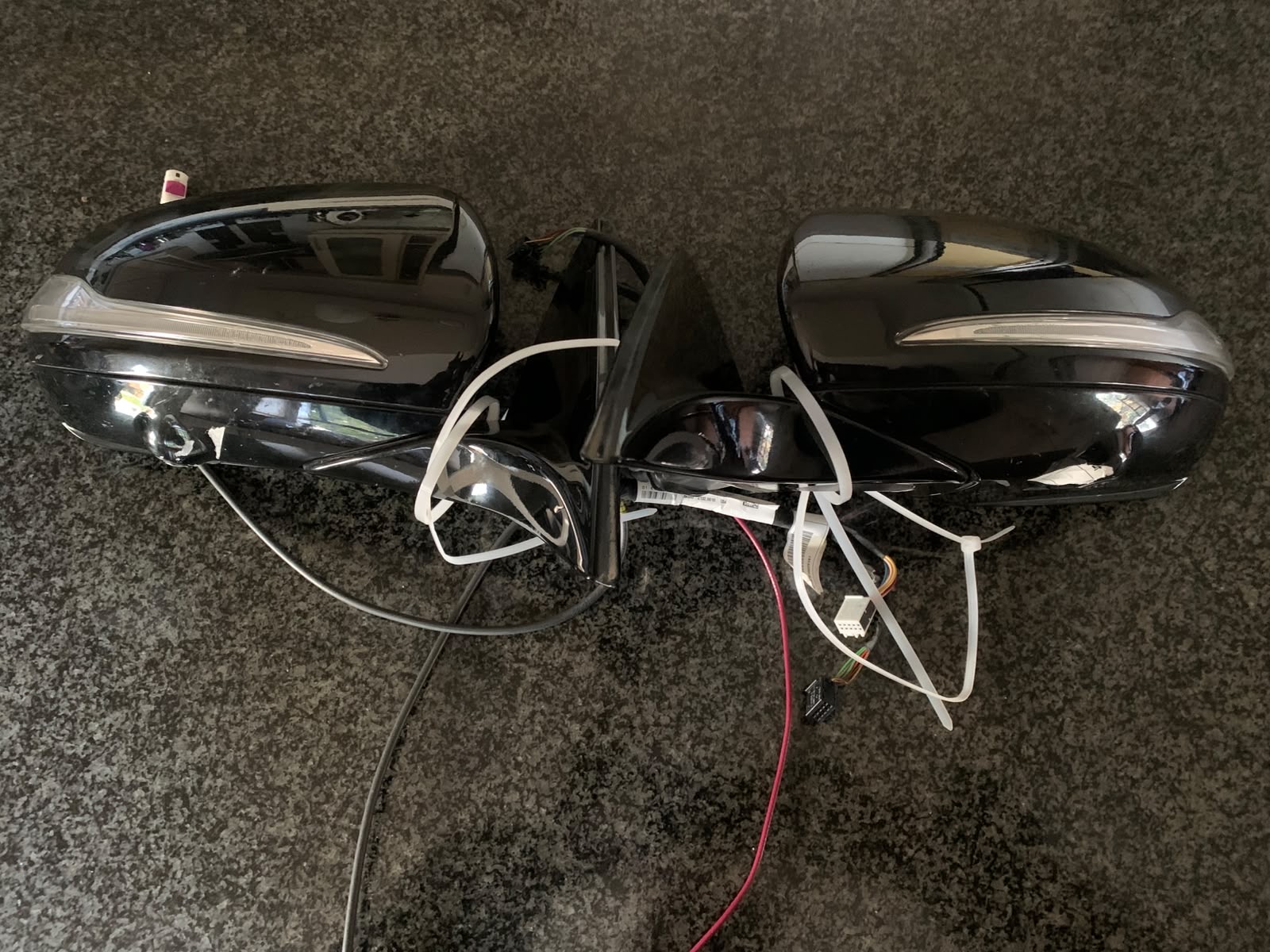 Pair of black LED side mirrors